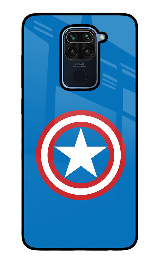 Captain America Logo Redmi Note 9 Glass Case