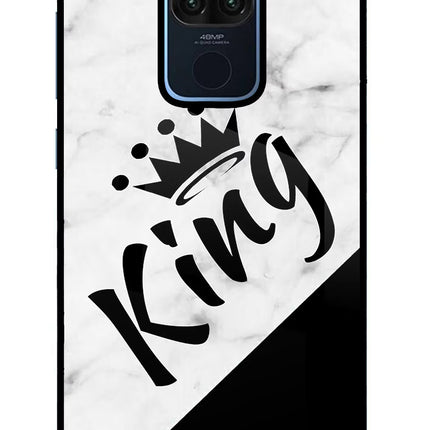 King Redmi Note 9 Glass Case Back Cover by Casekaro