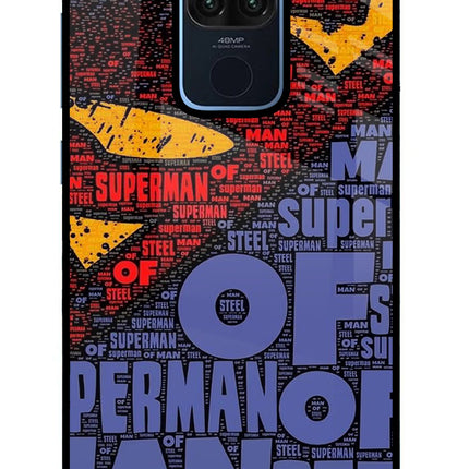 Superman Redmi Note 9 Glass Case Back Cover by Casekaro