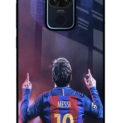 Messi Redmi Note 9 Glass Case Back Cover by Casekaro