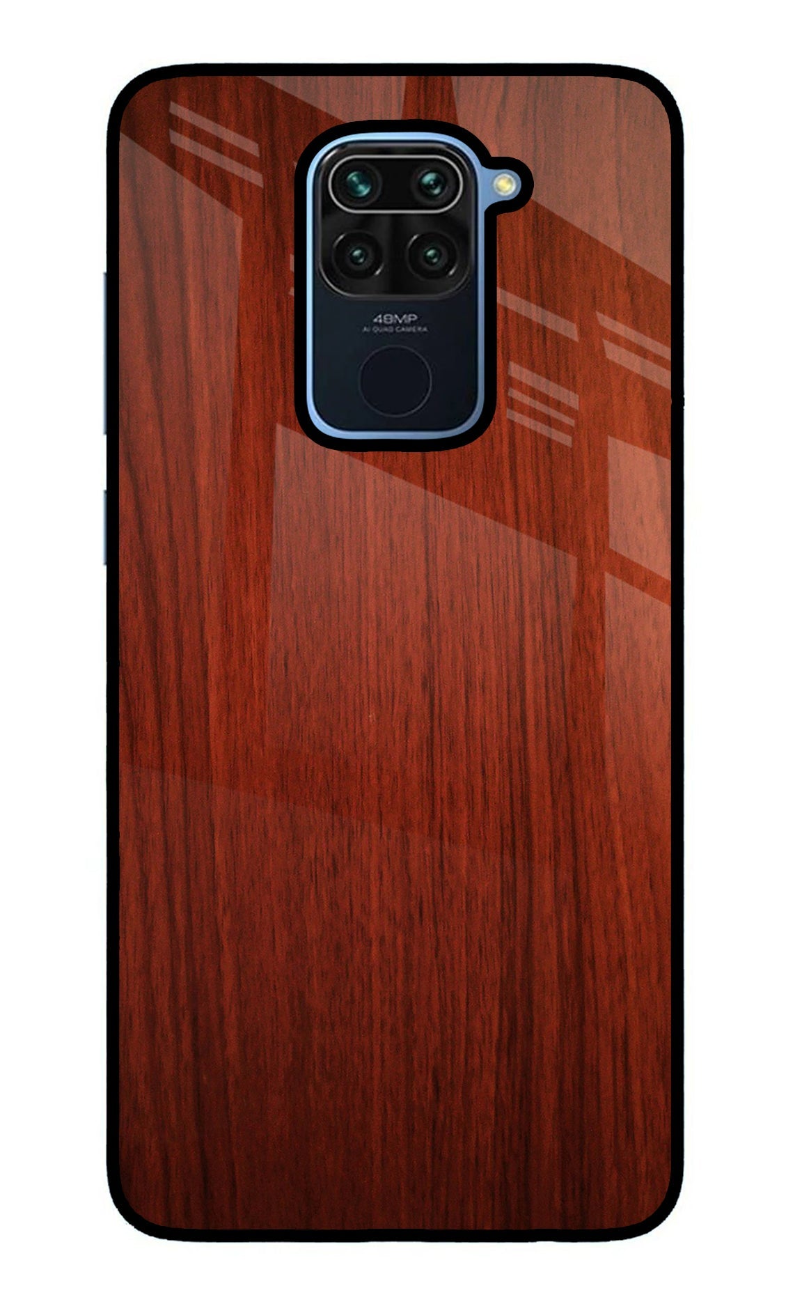 Wooden Plain Pattern Redmi Note 9 Glass Case