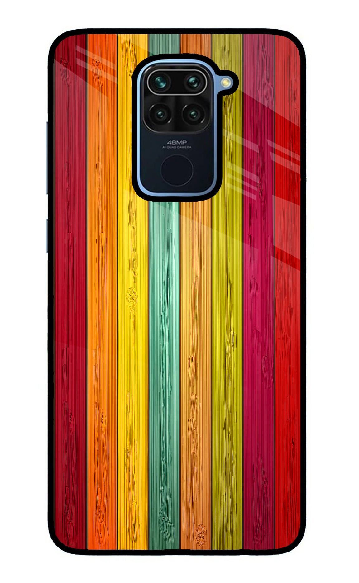 Multicolor Wooden Redmi Note 9 Back Cover