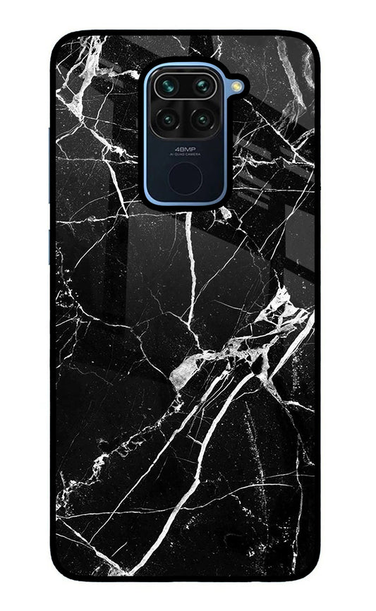 Black Marble Pattern Redmi Note 9 Glass Case