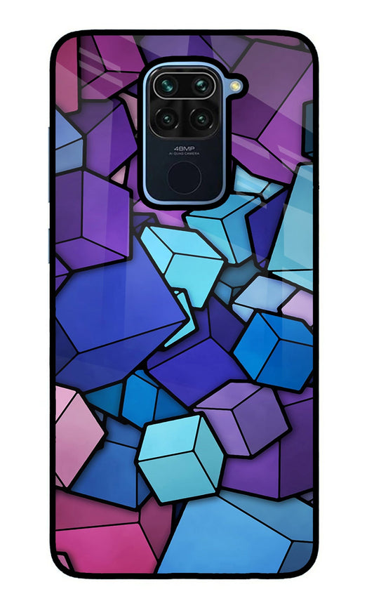 Cubic Abstract Redmi Note 9 Glass Case