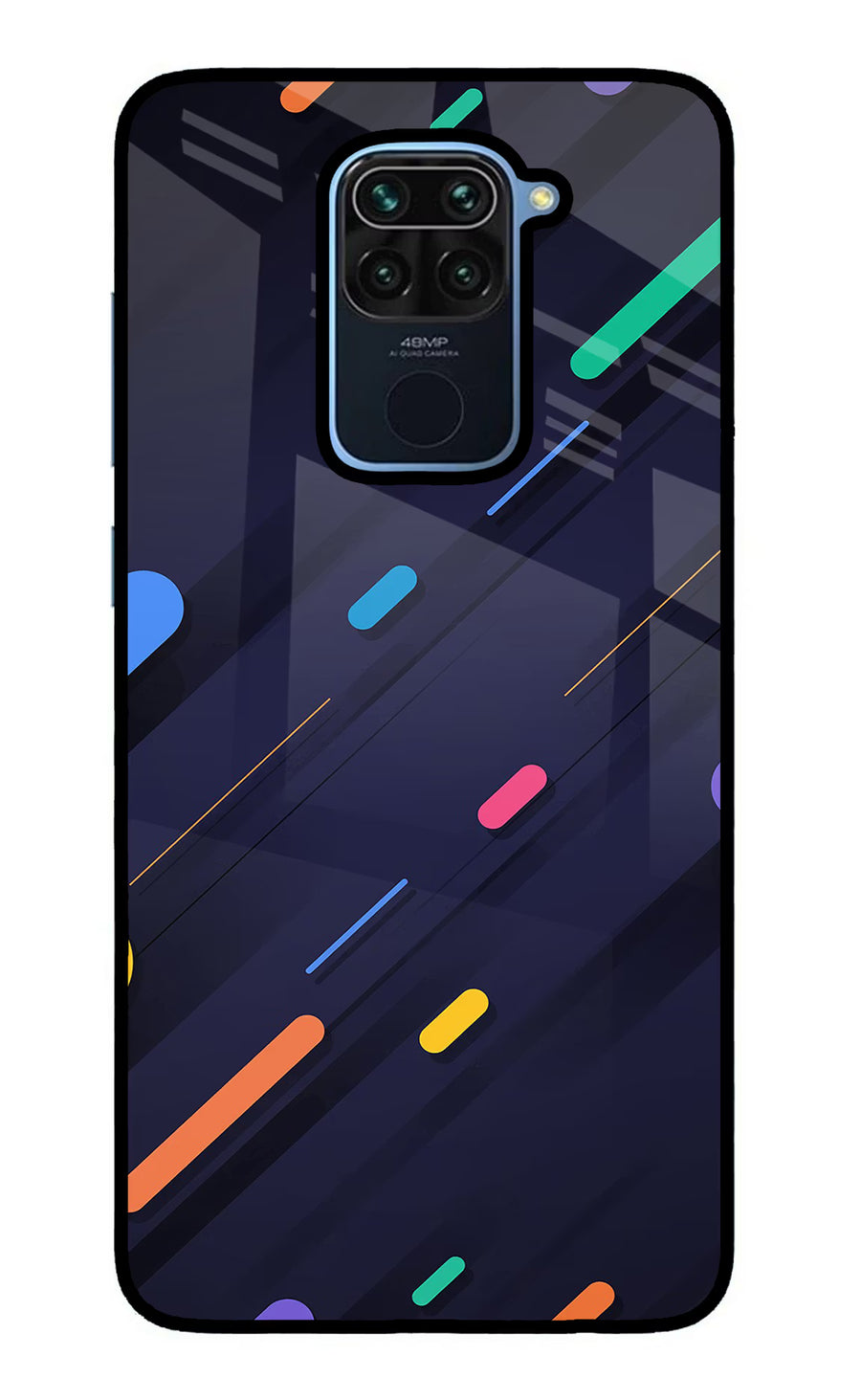 Abstract Design Redmi Note 9 Back Cover, Glass case