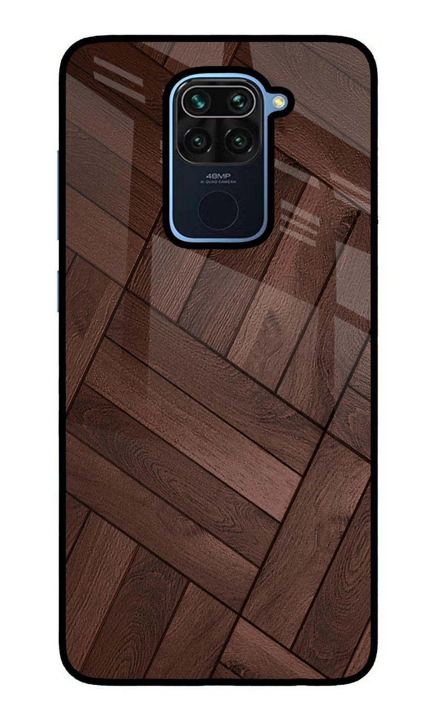 Wooden Texture Design Redmi Note 9 Back Cover, Glass case