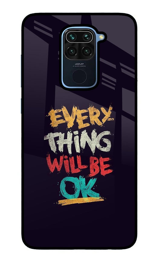 Everything Will Be Ok Redmi Note 9 Glass Case