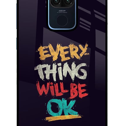 Everything Will Be Ok Redmi Note 9 Glass Case Back Cover by Casekaro