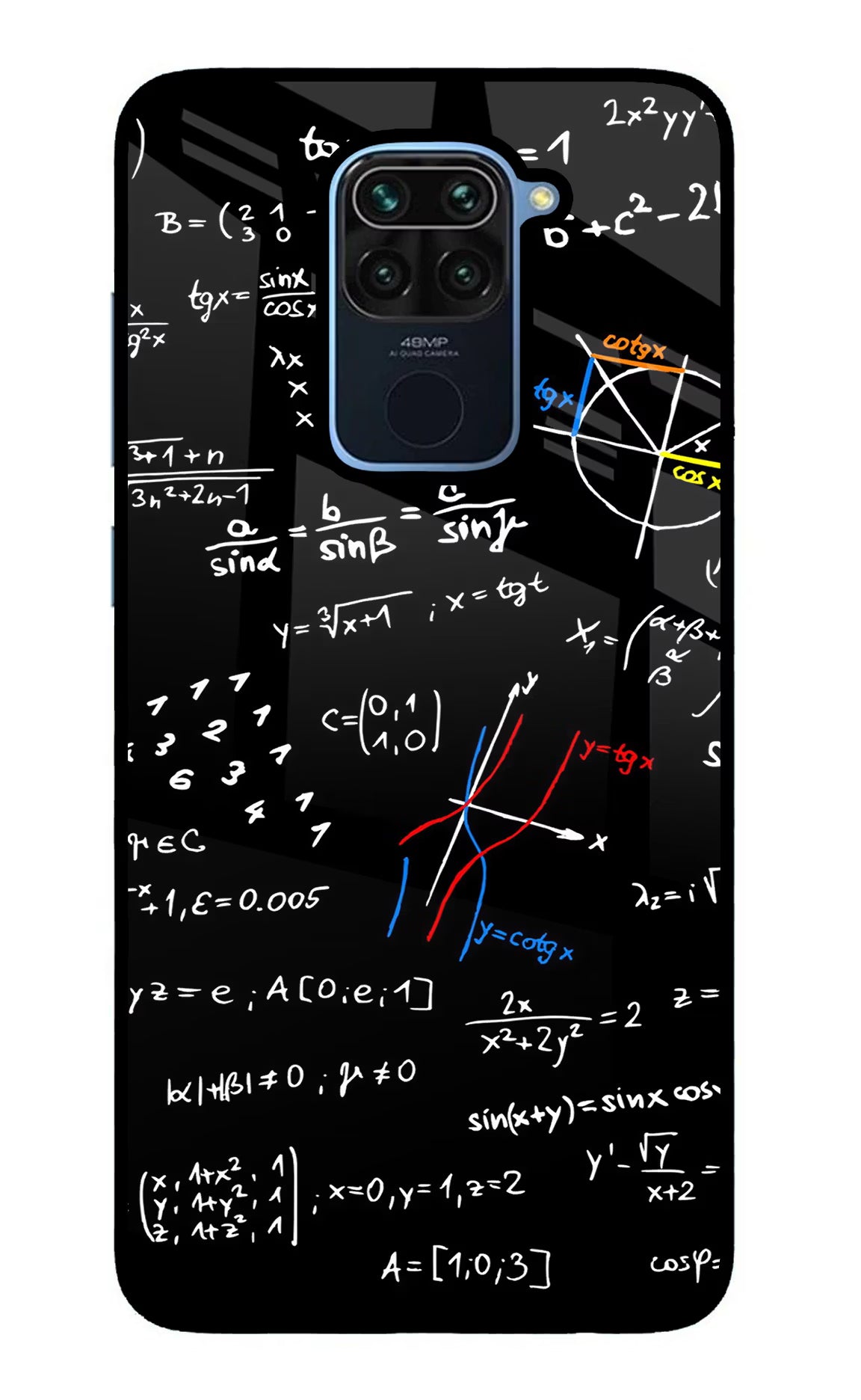 Mathematics Formula Redmi Note 9 Glass Case Back Cover by Casekaro