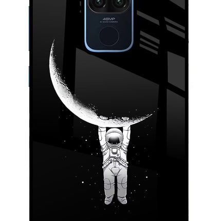Moon Space Redmi Note 9 Glass Case Back Cover by Casekaro