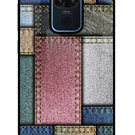Multicolor Jeans Redmi Note 9 Glass Case Back Cover by Casekaro