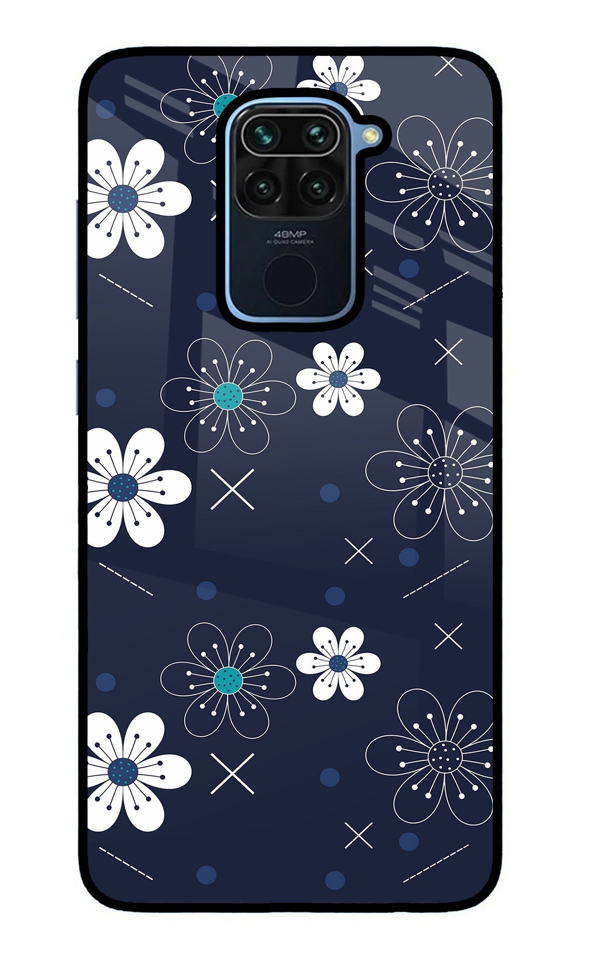 Flowers Redmi Note 9 Glass Case