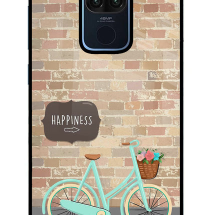 Happiness Artwork Redmi Note 9 Glass Case Back Cover by Casekaro
