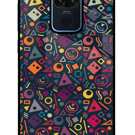 Geometric Abstract Redmi Note 9 Glass Case Back Cover by Casekaro
