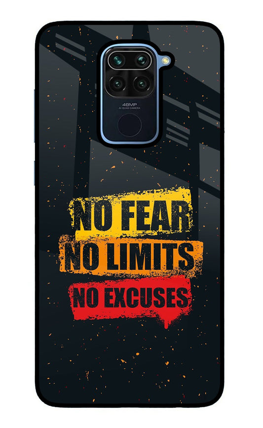 No Fear No Limits No Excuse Redmi Note 9 Glass Case