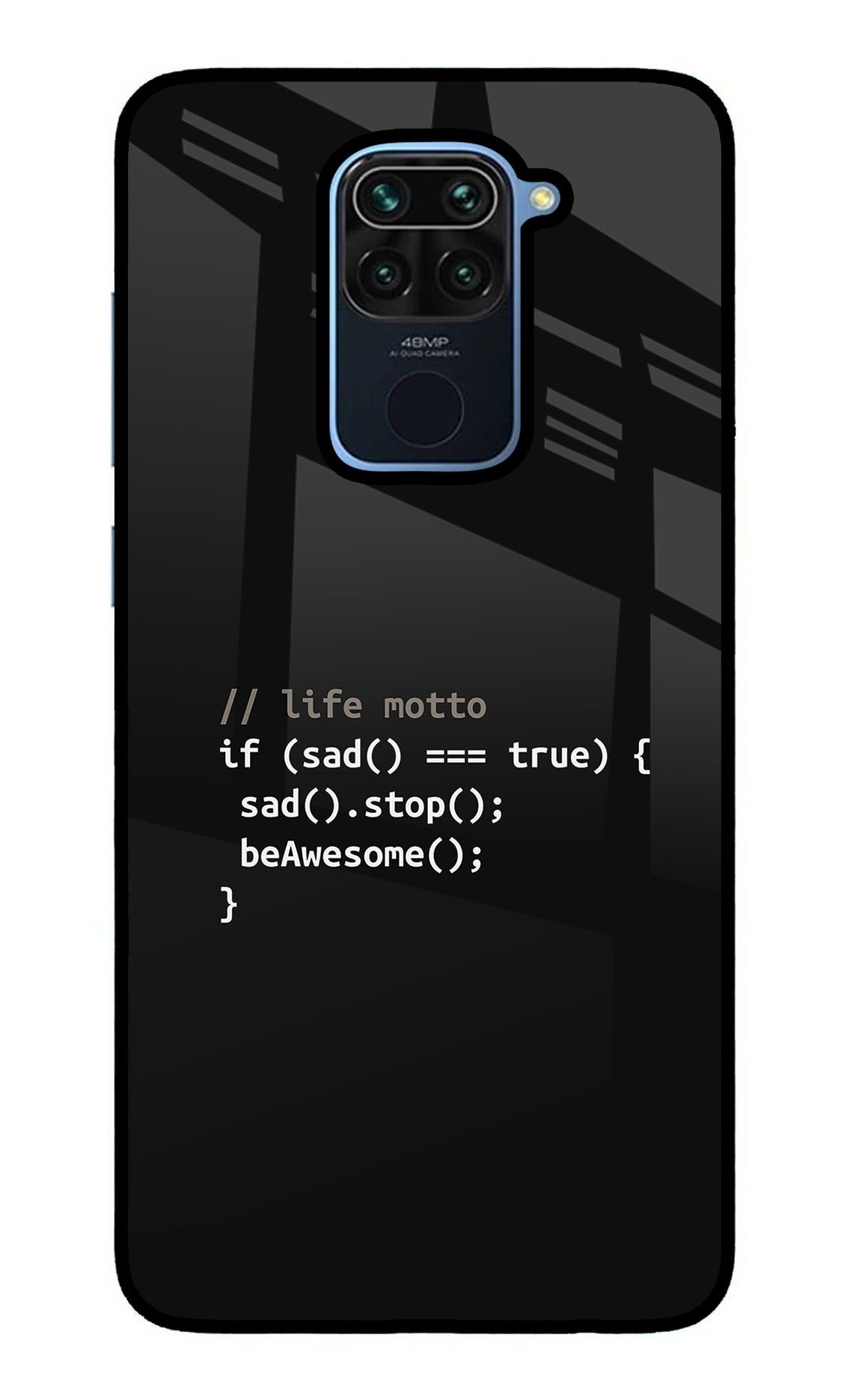 Life Motto Code Redmi Note 9 Glass Case