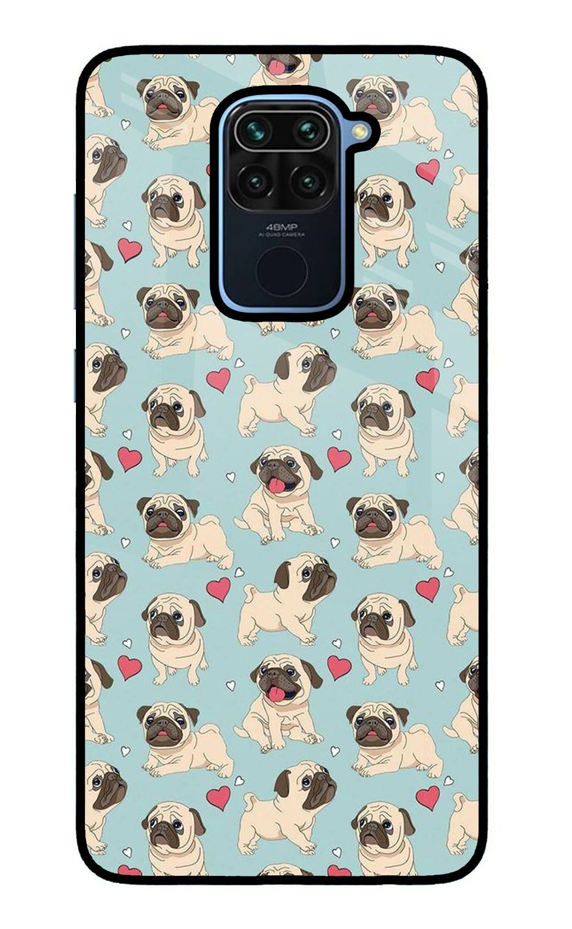 Pug Dog Redmi Note 9 Glass Case