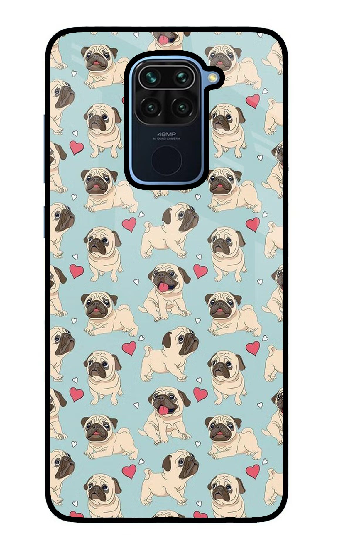 Pug Dog Redmi Note 9 Glass Case Back Cover by Casekaro