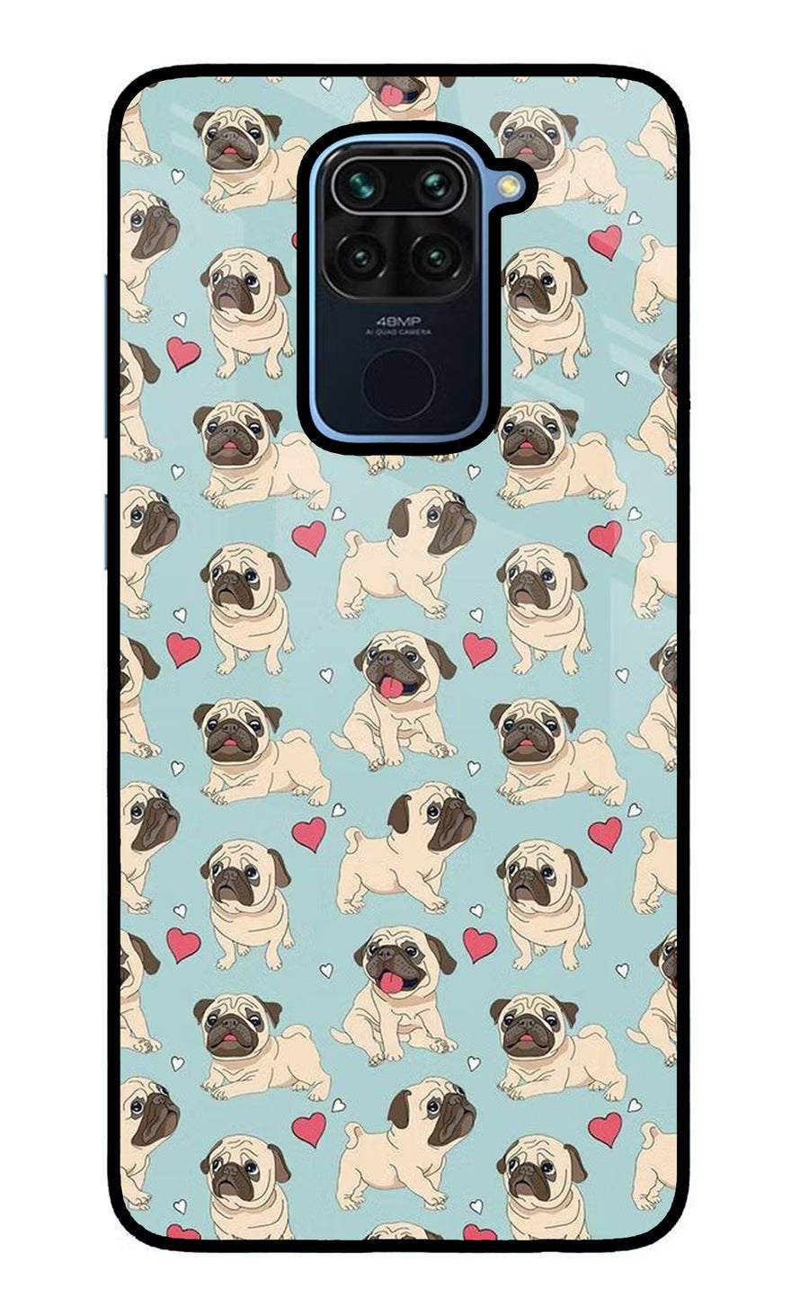 Pug Dog Redmi Note 9 Back Cover, Glass case