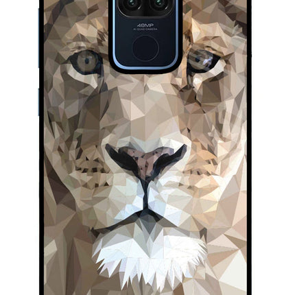 Lion Art Redmi Note 9 Glass Case Back Cover by Casekaro