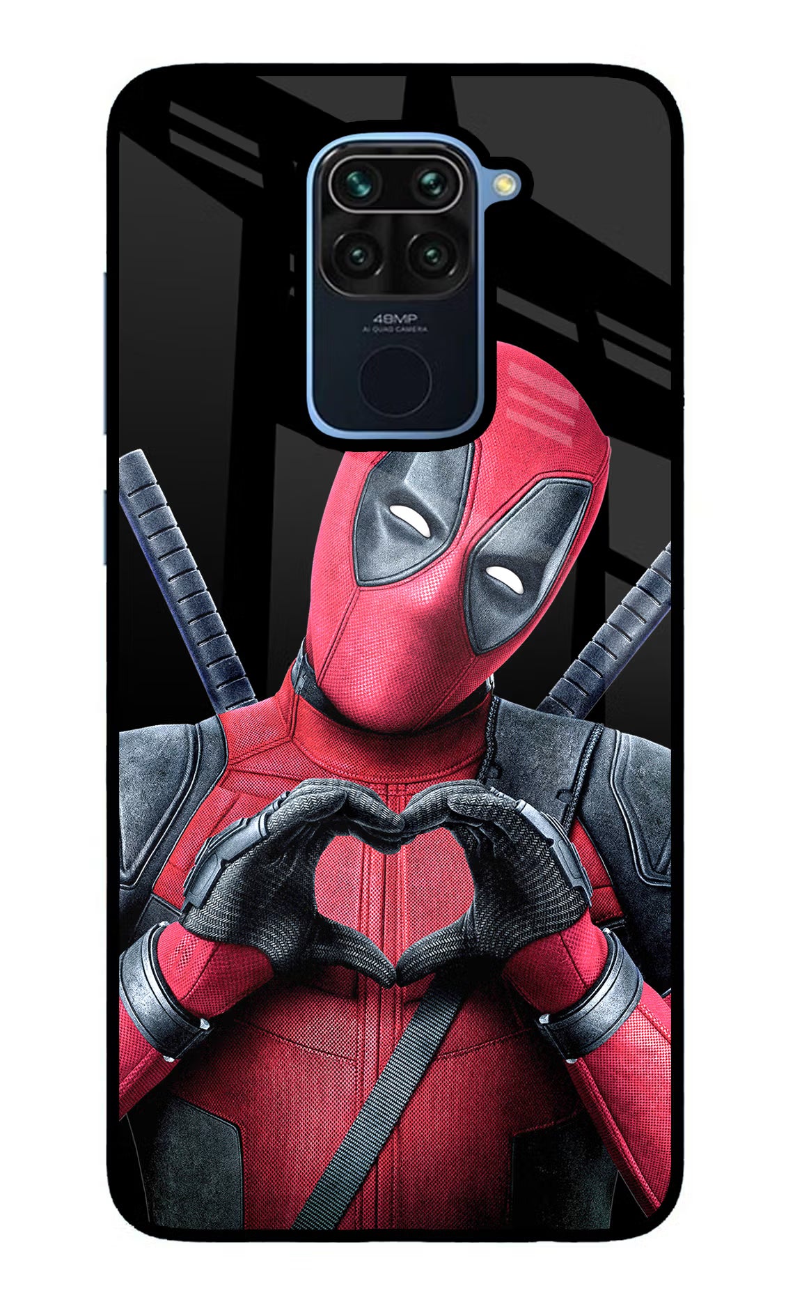 Deadpool Redmi Note 9 Glass Case Back Cover by Casekaro