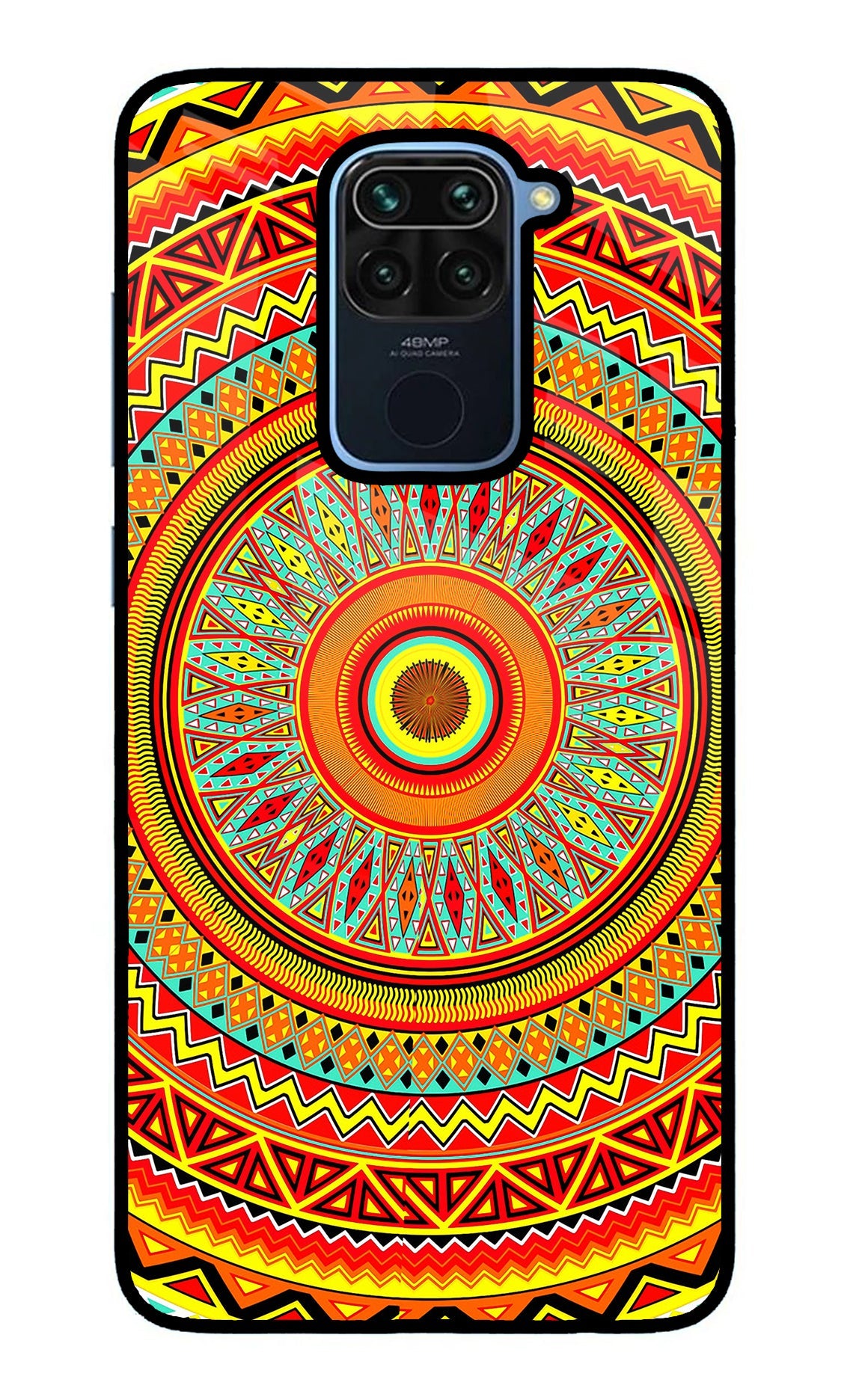 Mandala Pattern Redmi Note 9 Glass Case