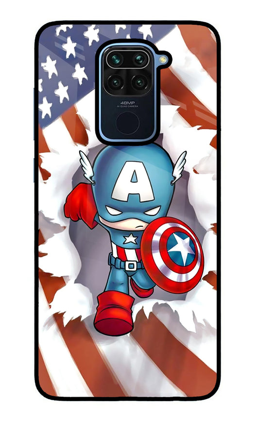 Captain America Redmi Note 9 Glass Case