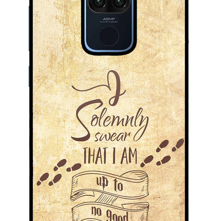 I Solemnly swear that i up to no good Redmi Note 9 Glass Case Back Cover by Casekaro