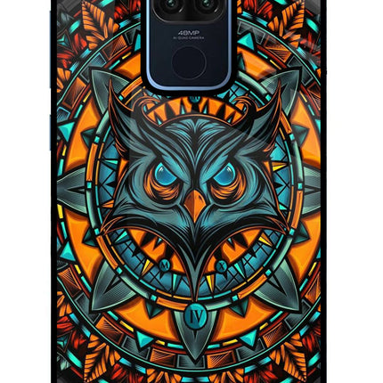 Angry Owl Art Redmi Note 9 Glass Case Back Cover by Casekaro