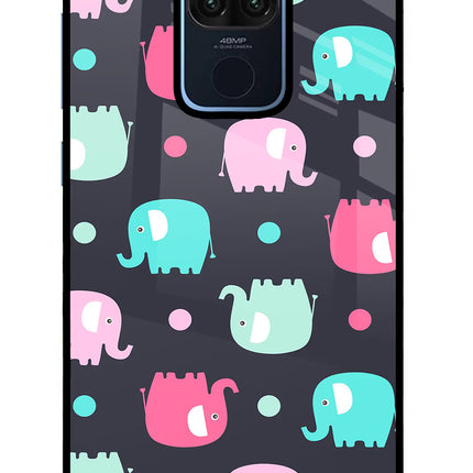 Elephants Redmi Note 9 Glass Case Back Cover by Casekaro