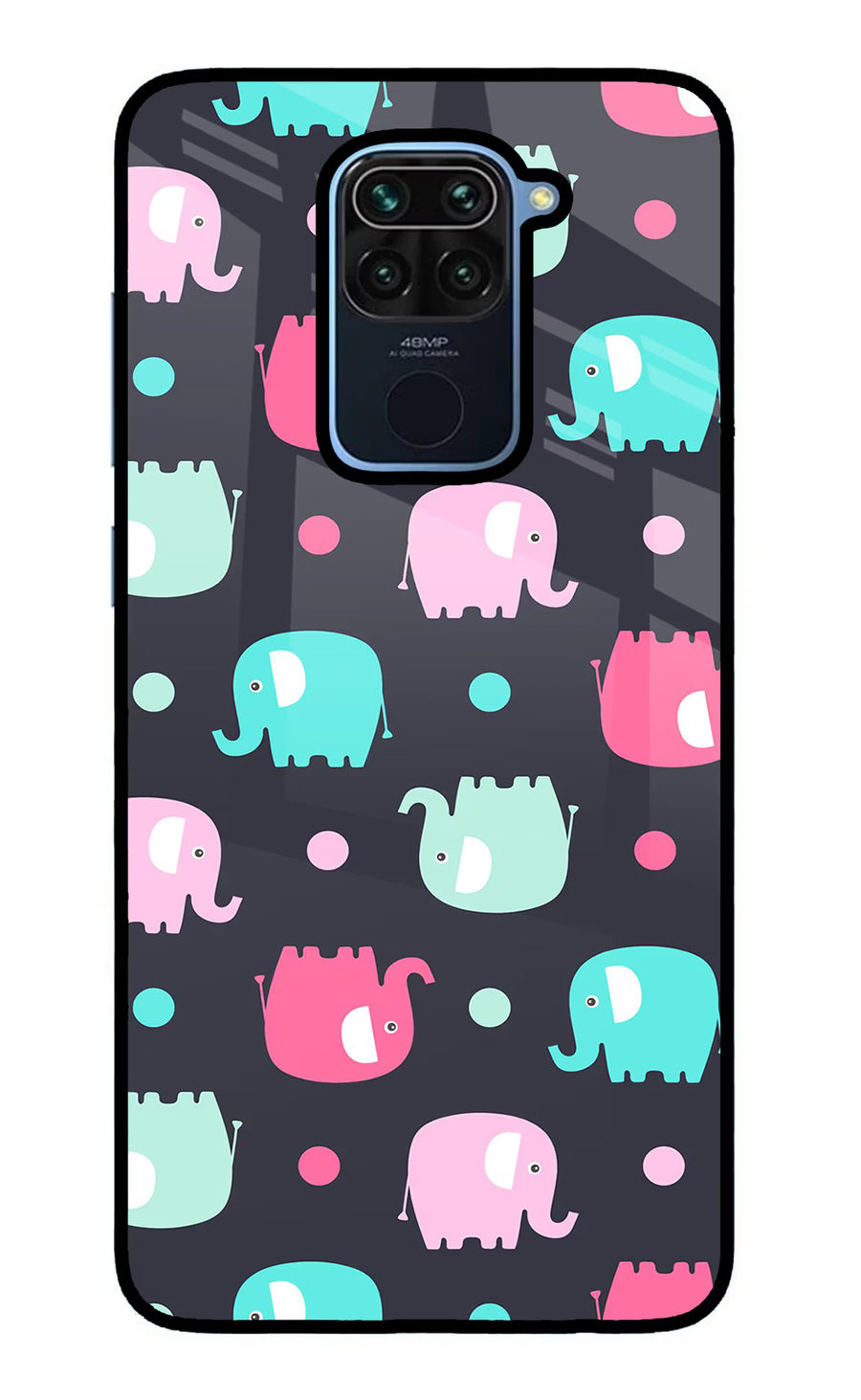 Elephants Redmi Note 9 Back Cover, Glass case