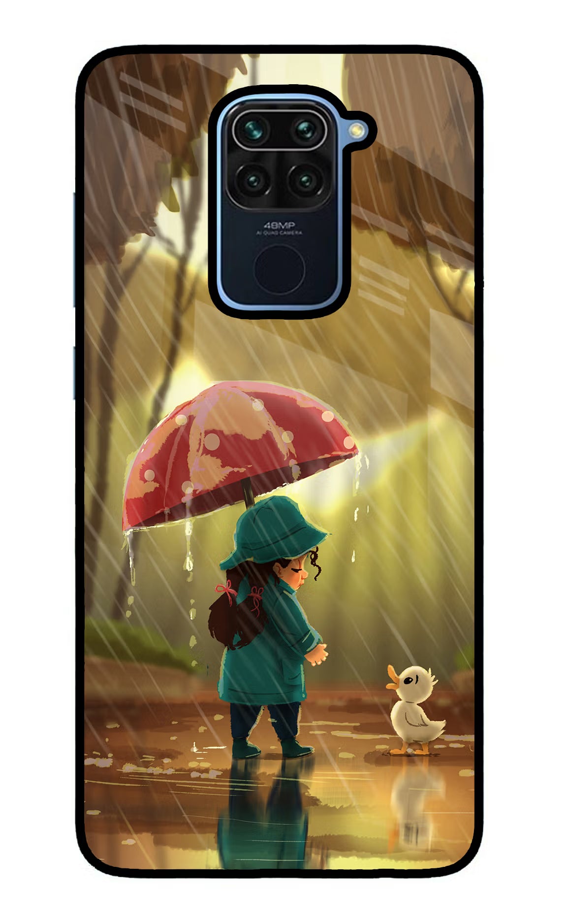 Rainy Day Redmi Note 9 Glass Case Back Cover by Casekaro