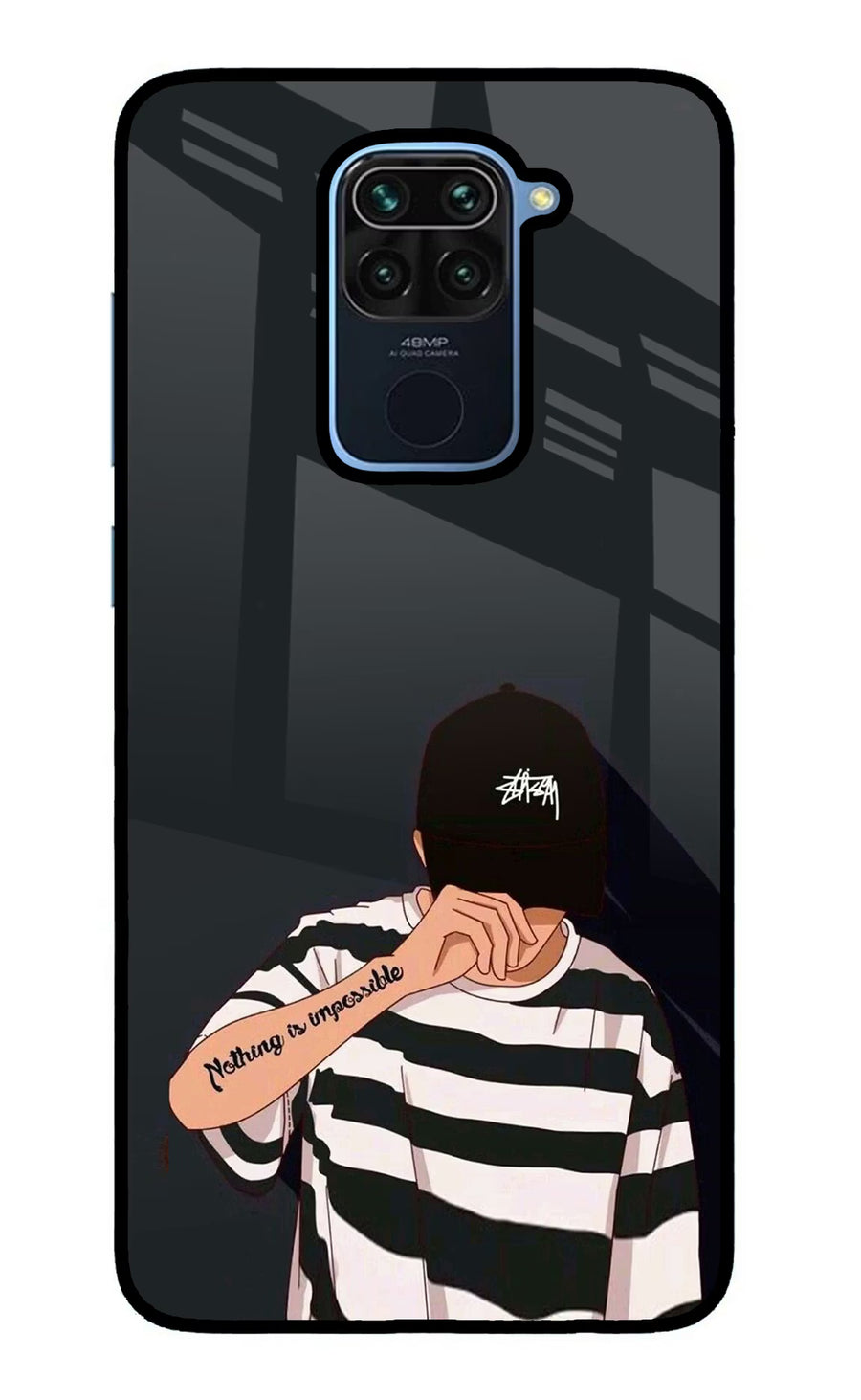 Aesthetic Boy Redmi Note 9 Back Cover, Glass case