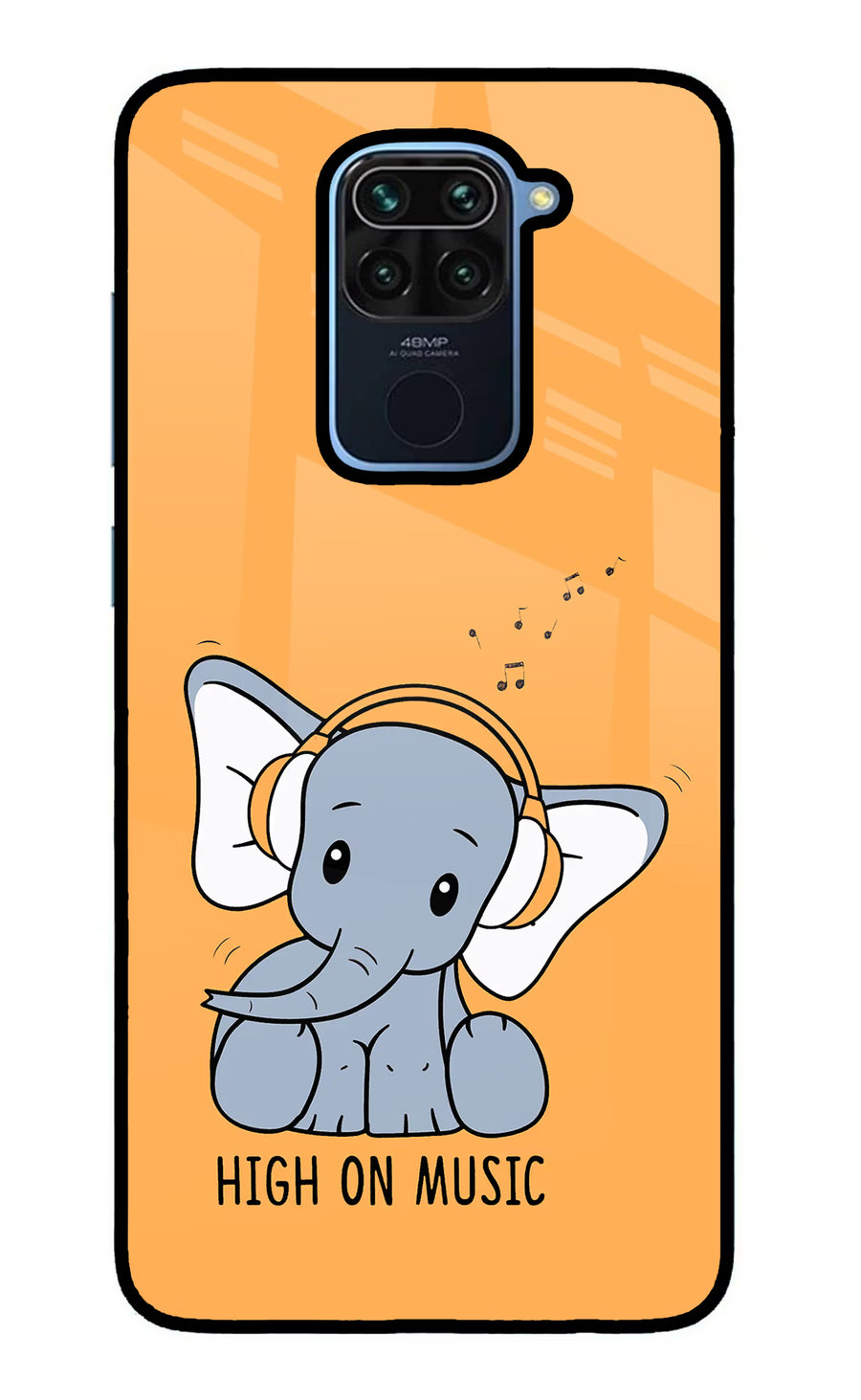 High On Music Redmi Note 9 Back Cover, Glass case