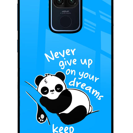 Keep Sleeping Redmi Note 9 Glass Case Back Cover by Casekaro