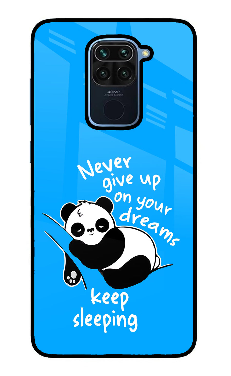 Keep Sleeping Redmi Note 9 Back Cover, Glass case