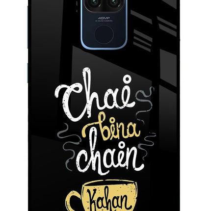 Chai Bina Chain Kaha Re Redmi Note 9 Glass Case Back Cover by Casekaro