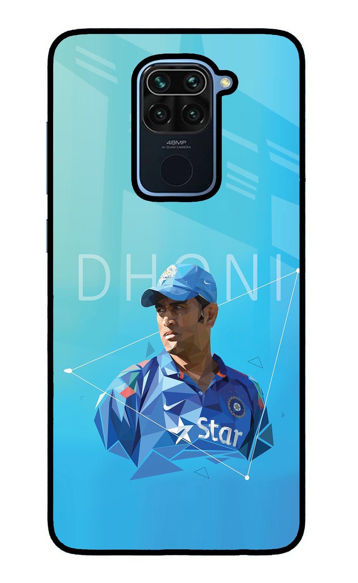 Dhoni Artwork Redmi Note 9 Back Cover