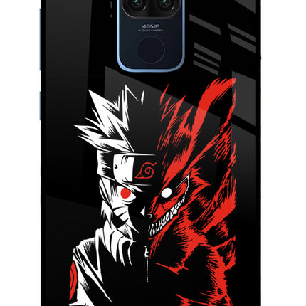 Naruto Two Face Redmi Note 9 Glass Case Back Cover by Casekaro