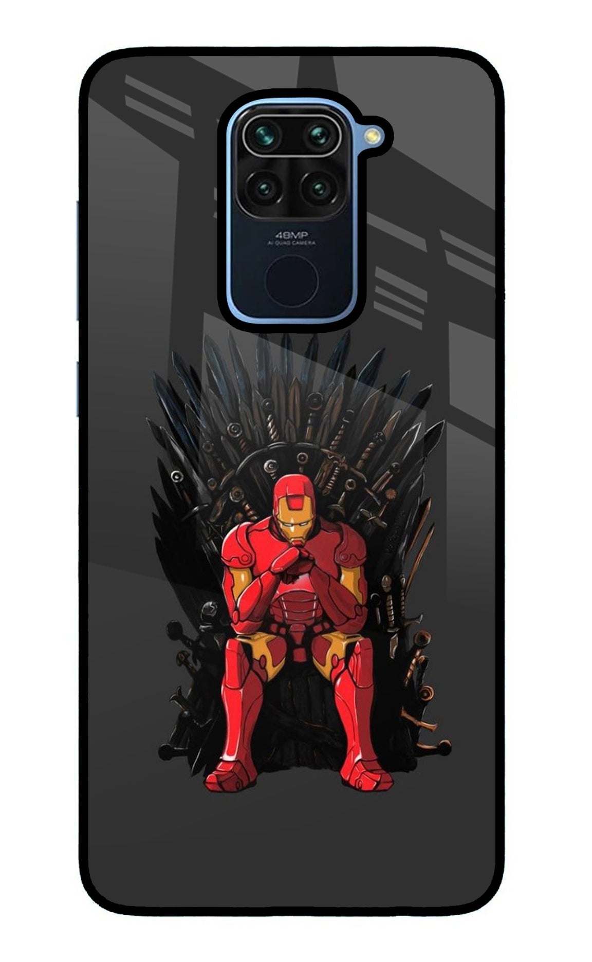 Ironman Throne Redmi Note 9 Glass Case