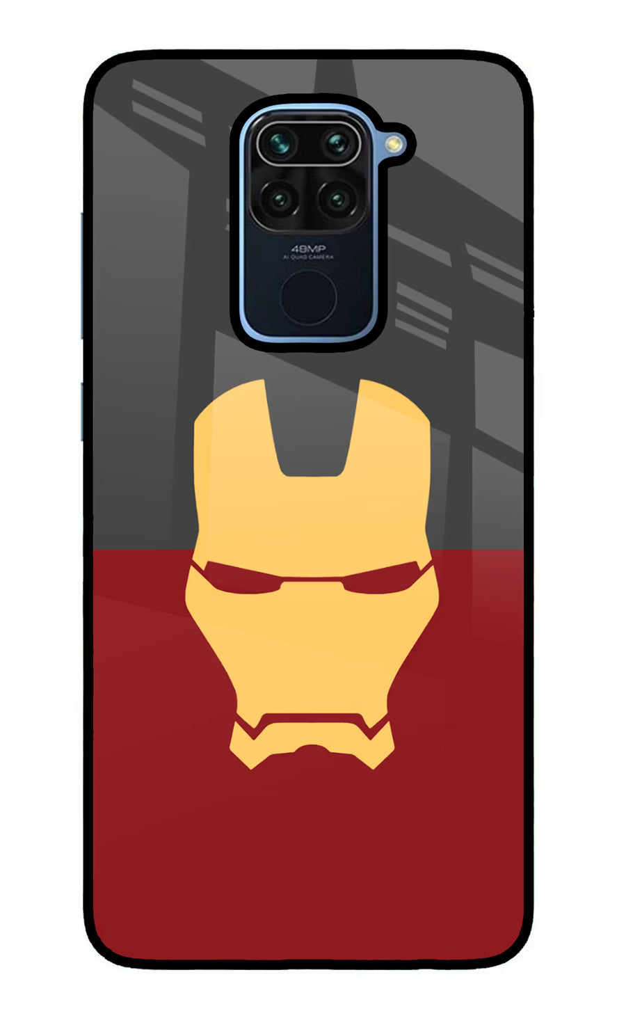 Ironman Redmi Note 9 Back Cover, Glass case