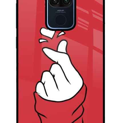 Korean Love Sign Redmi Note 9 Glass Case Back Cover by Casekaro