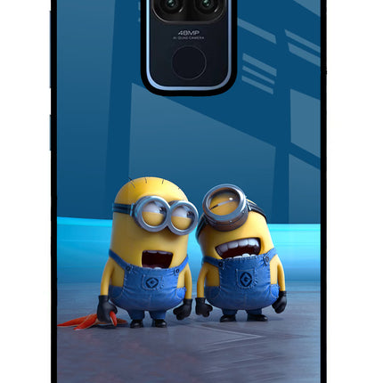 Minion Laughing Redmi Note 9 Glass Case Back Cover by Casekaro