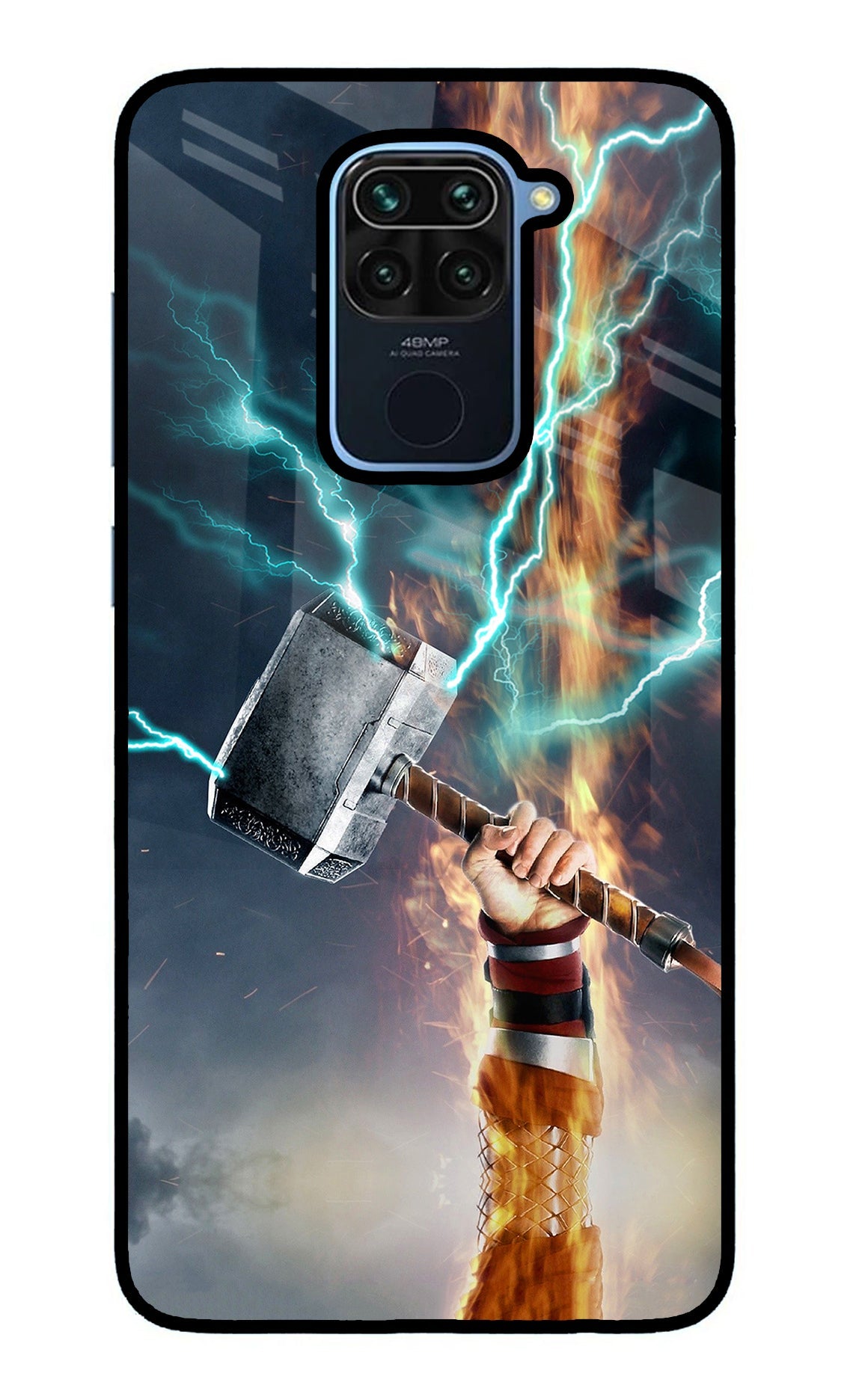 Thor Hammer Mjolnir Redmi Note 9 Glass Case