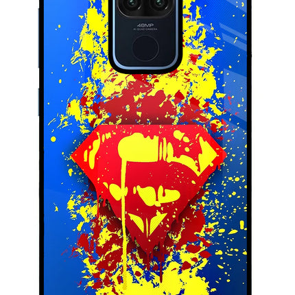 Superman logo Redmi Note 9 Glass Case Back Cover by Casekaro