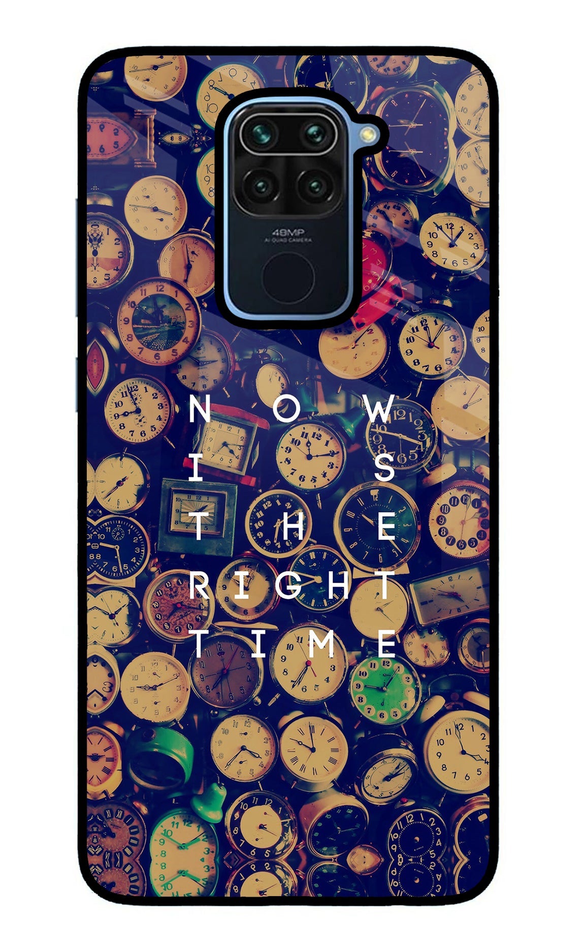 Now is the Right Time Quote Redmi Note 9 Glass Case