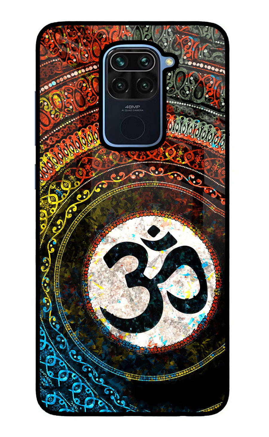Om Cultural Redmi Note 9 Back Cover, Glass case