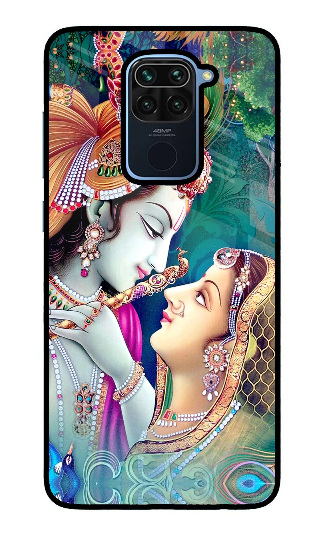 Lord Radha Krishna Redmi Note 9 Glass Case