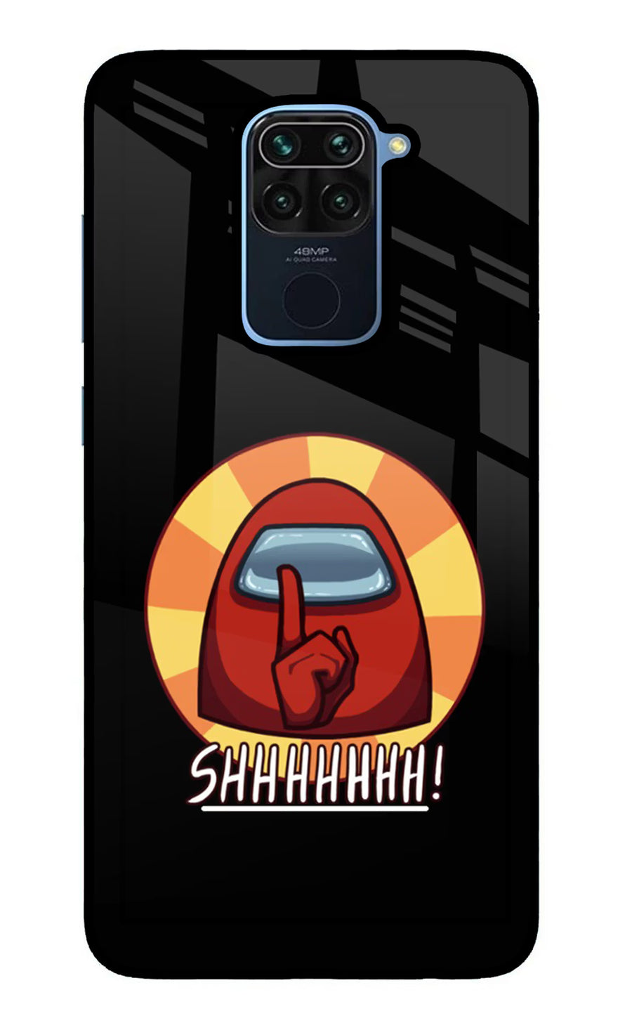 Among Us Shhh! Redmi Note 9 Back Cover, Glass case