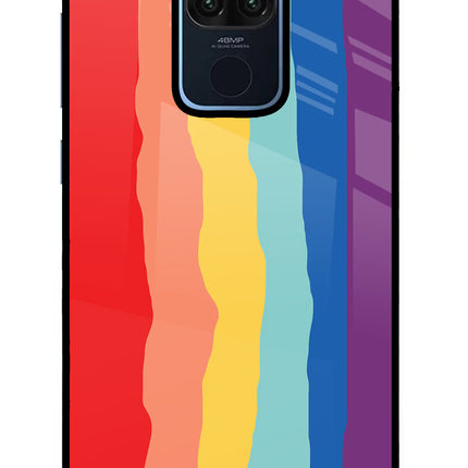 Rainbow Redmi Note 9 Glass Case Back Cover by Casekaro